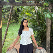 Floral Square Neck Crop Shirt